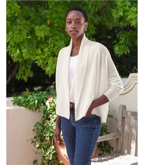 Cashmere Short Edge To Edge Cardigan