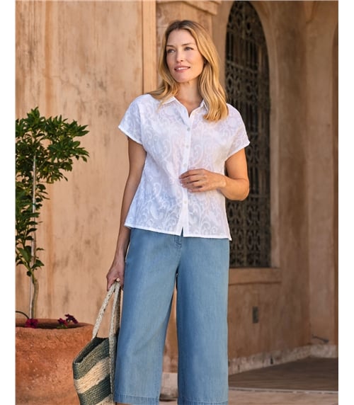 Jacquard-Hemd mit Blumenmuster