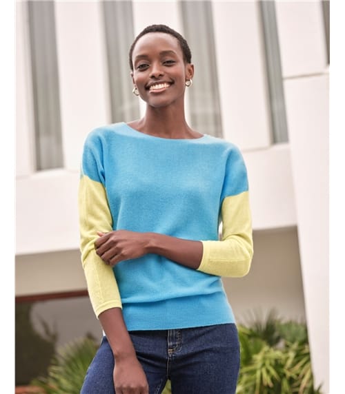 Gassato Cashmere Color Block Sweater