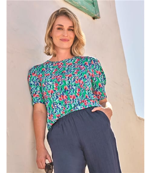Pleat Detail Sleeve Top