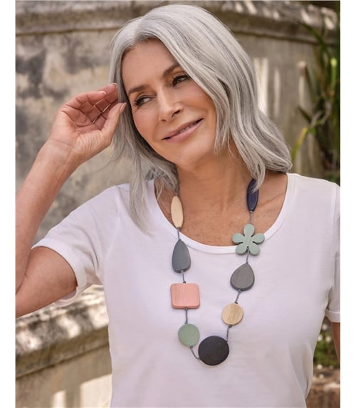 Wooden Flower Necklace