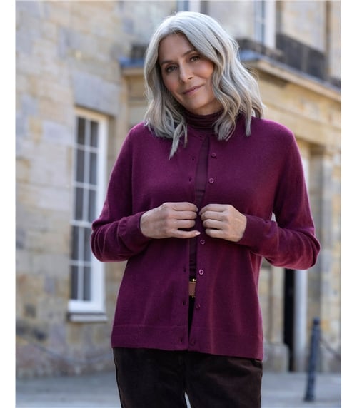 Cashmere Merino Crew Neck Cardigan