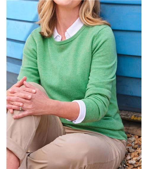 Pull à col rond - Femme - Cachemire & Mérinos