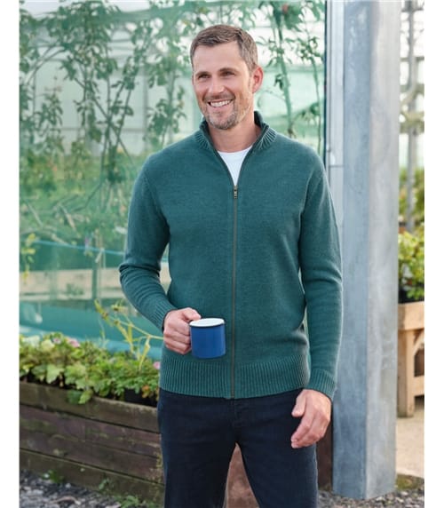 Cardigan Lincoln à fermeture éclair - Homme - Laine d’agneau certifiée 100% RWS