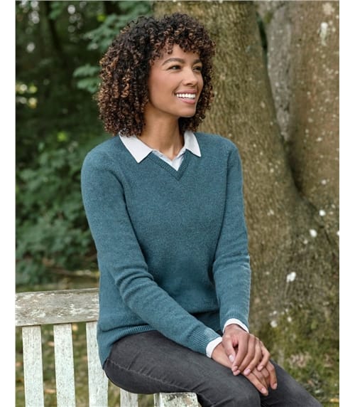 Womens Lambswool V Neck Jumper