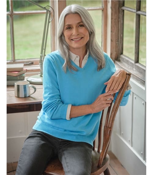 Cashmere & Merino V Neck Knitted Jumper