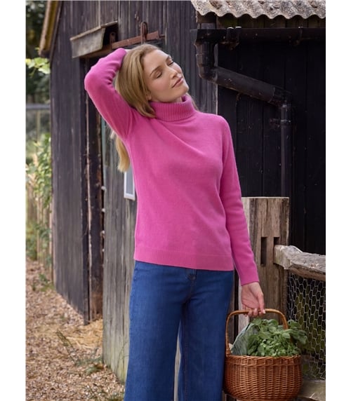 Rollkragenpullover aus Lammwolle für Damen