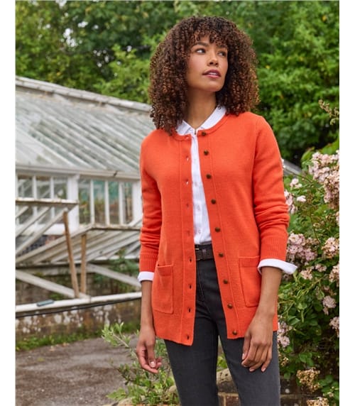 Cardigan à col rond - Femme - Laine d'agneau