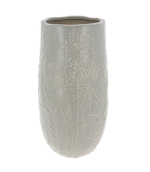 Grey Embossed Vase