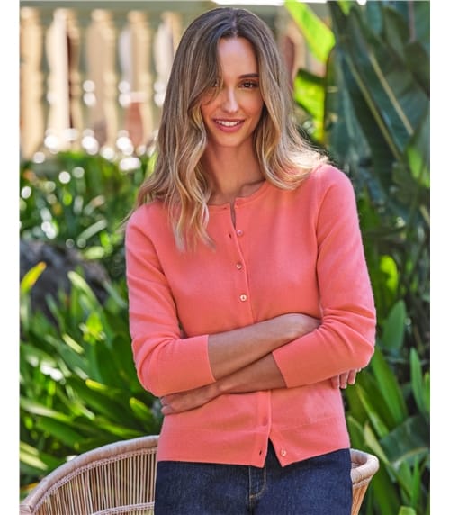Cashmere Crew Neck Cardigan