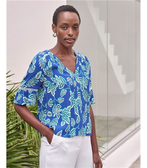 Fluted Sleeve Blouse