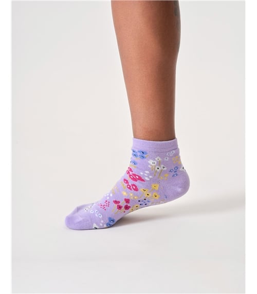Womens Floral Bamboo Ankle Socks