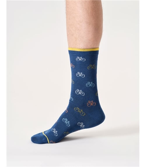 Mens Multi Bike Bamboo Crew Socks