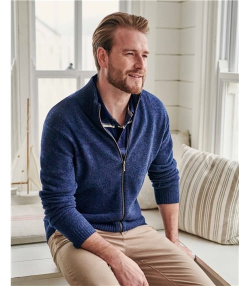 Cardigan Lincoln à fermeture éclair - Homme - Laine d’agneau certifiée 100% RWS