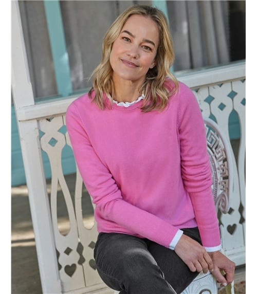 Cashmere and Merino Crew Neck Knitted Jumper