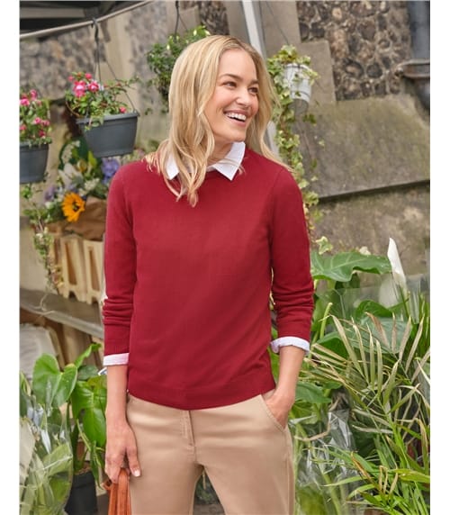 Cashmere and Merino Crew Neck Knitted Jumper