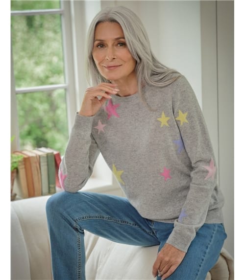 Pull à col rond - Femme - Cachemire & Mérinos