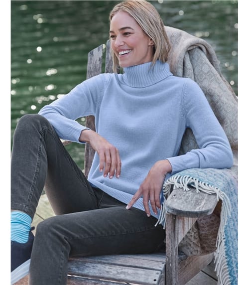 Rollkragenpullover aus Kaschmir und Merinowolle