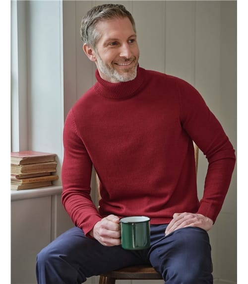 Rollkragenpullover aus Merinowolle und Kaschmir für Herren