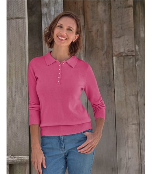 Cashmere and Merino Knitted Polo Shirt