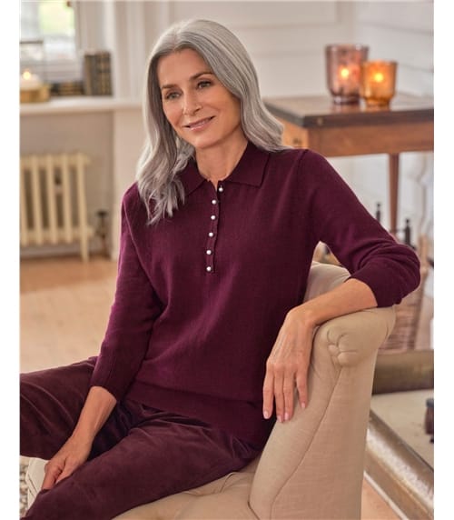 Polo en maille - Femme - Cachemire & Mérinos