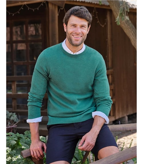 Pull à col rond - Homme - Cachemire & Mérinos