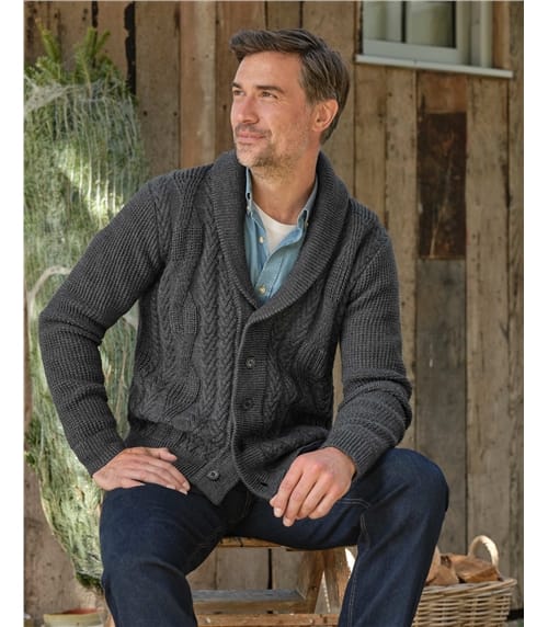 Logan Cable Shawl Collar Cardigan