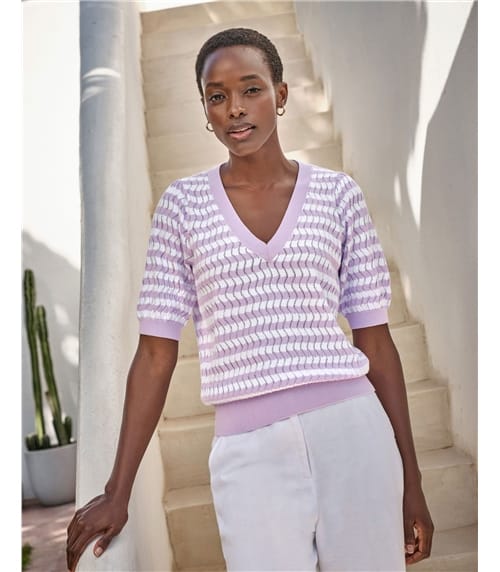 Cotton Lacy Stitch Top