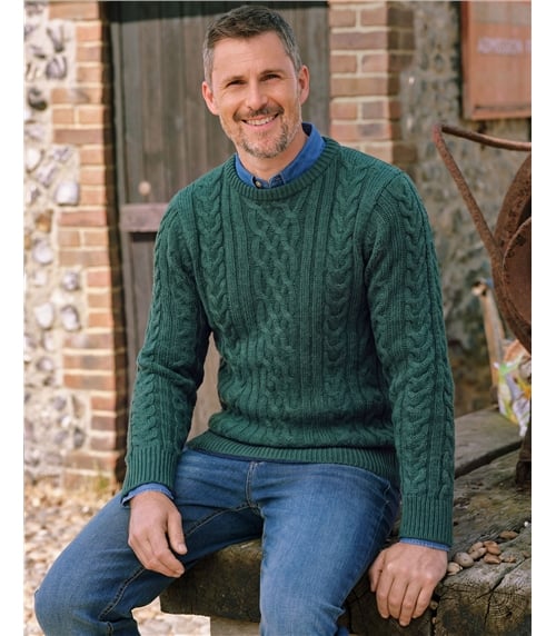 Pure Wool Aran Knitted Jumper
