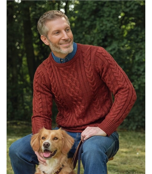 Pure Wool Aran Knitted Jumper