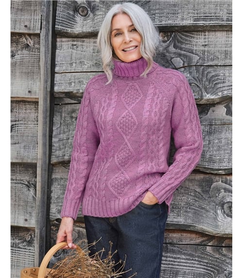 Pure Wool Polo Neck Jumper
