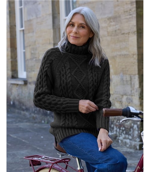 Pure Wool Polo Neck Jumper