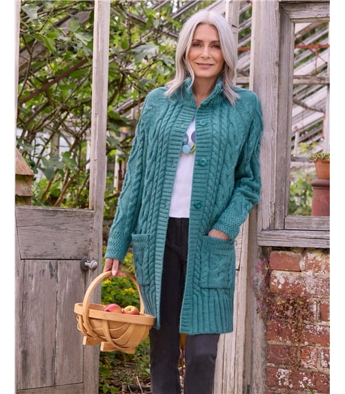 Pure Wool Aran Coatigan
