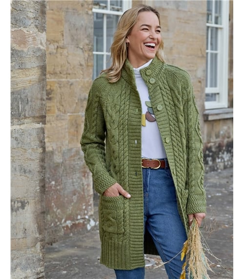 Pure Wool Aran Coatigan