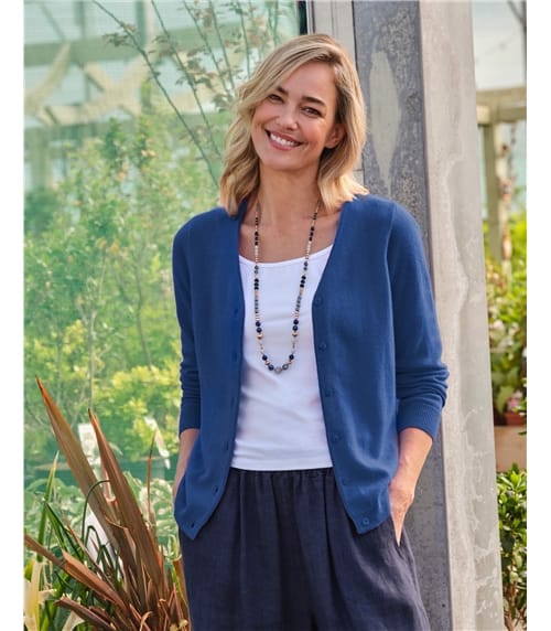 Cardigan classique à col V- Femme - Cachemire & Mérinos