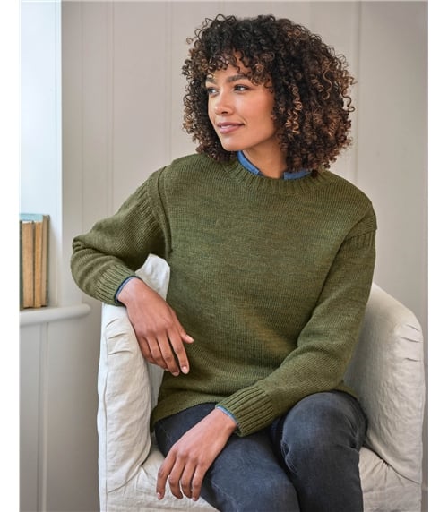 Guernsey-Pullover aus reiner Wolle für Damen