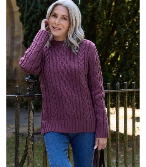 Pull irlandais à col rond - Femme - Pure Laine