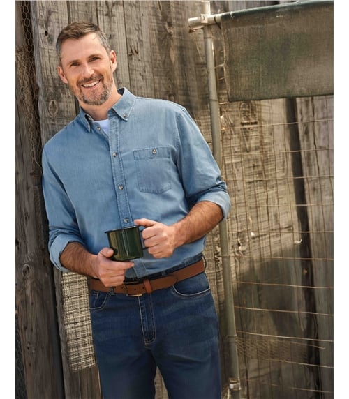 Chambray-Baumwollhemd