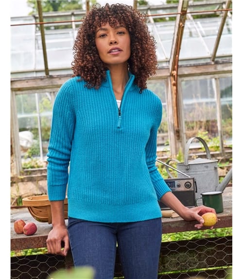 Pull à col zippé - Femme - Laine mélangée