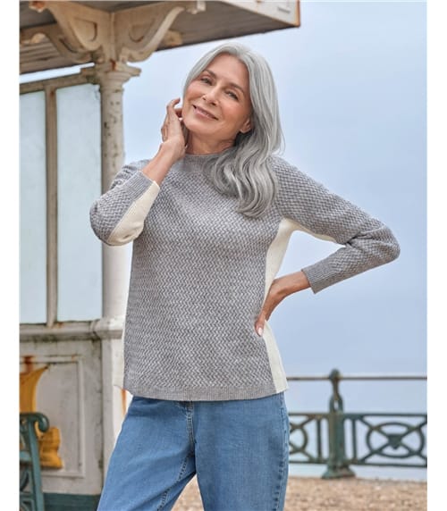 Textured Colour Block Jumper