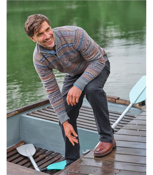 Half Zip Fairisle Jumper