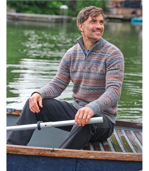 Half Zip Fairisle Jumper