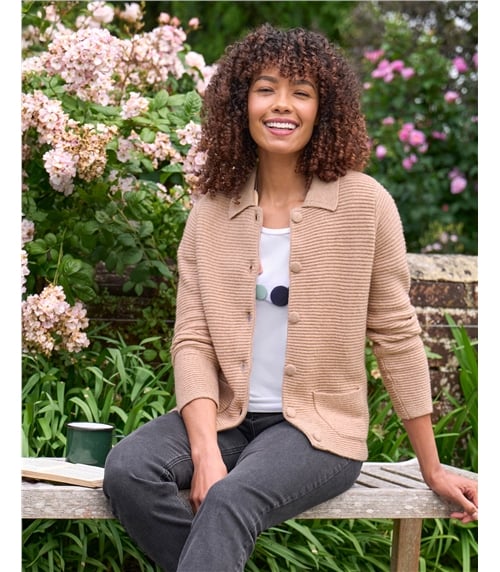 Rib Collared Cardigan
