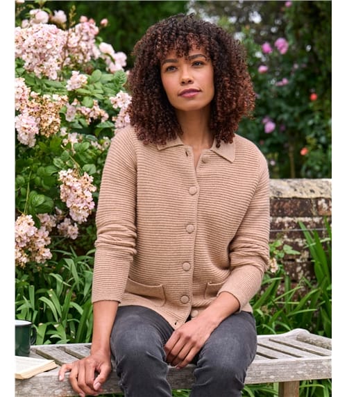 Rib Collared Cardigan