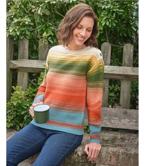 Blended Stripe Boat Neck Jumper