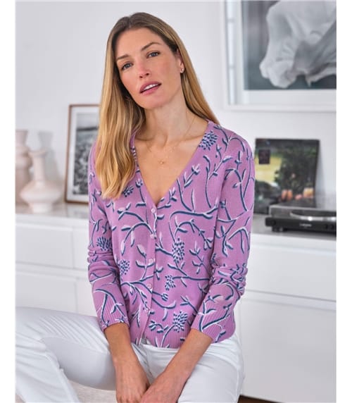 Gassato Vine Leaf Printed Cardigan