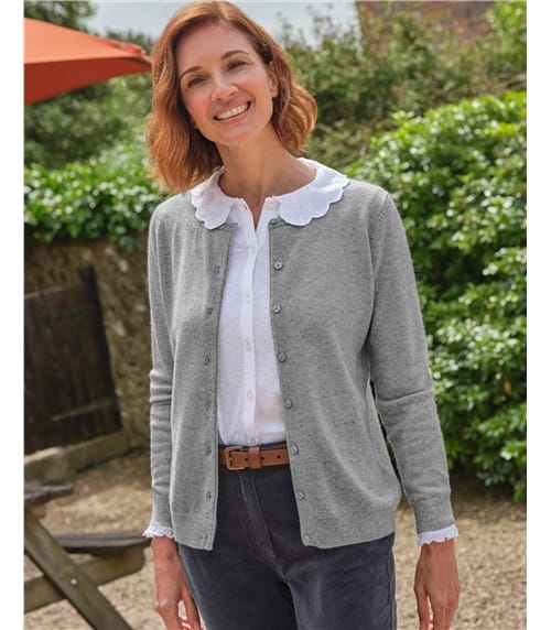 Cashmere Merino Crew Neck Cardigan