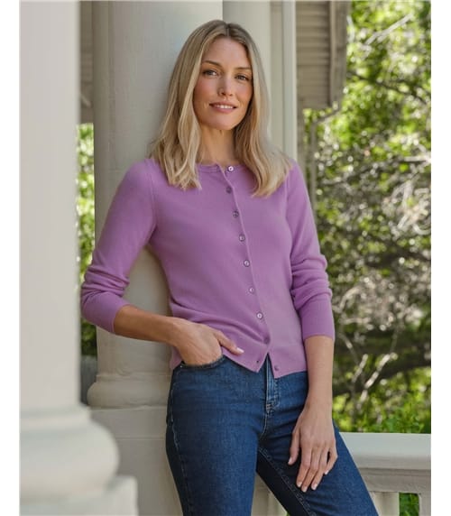 Cashmere Crew Neck Cardigan
