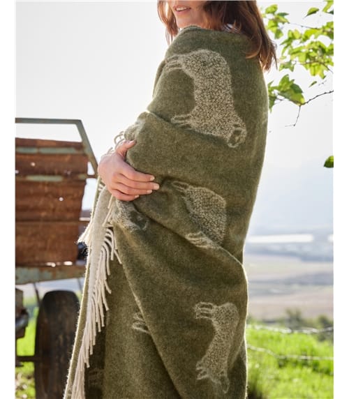 Pure Wool Animal Throw