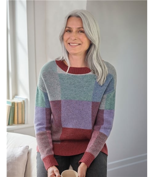 Checked Colour Block Jumper